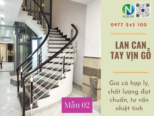 thi công lan can tay vịn gỗ